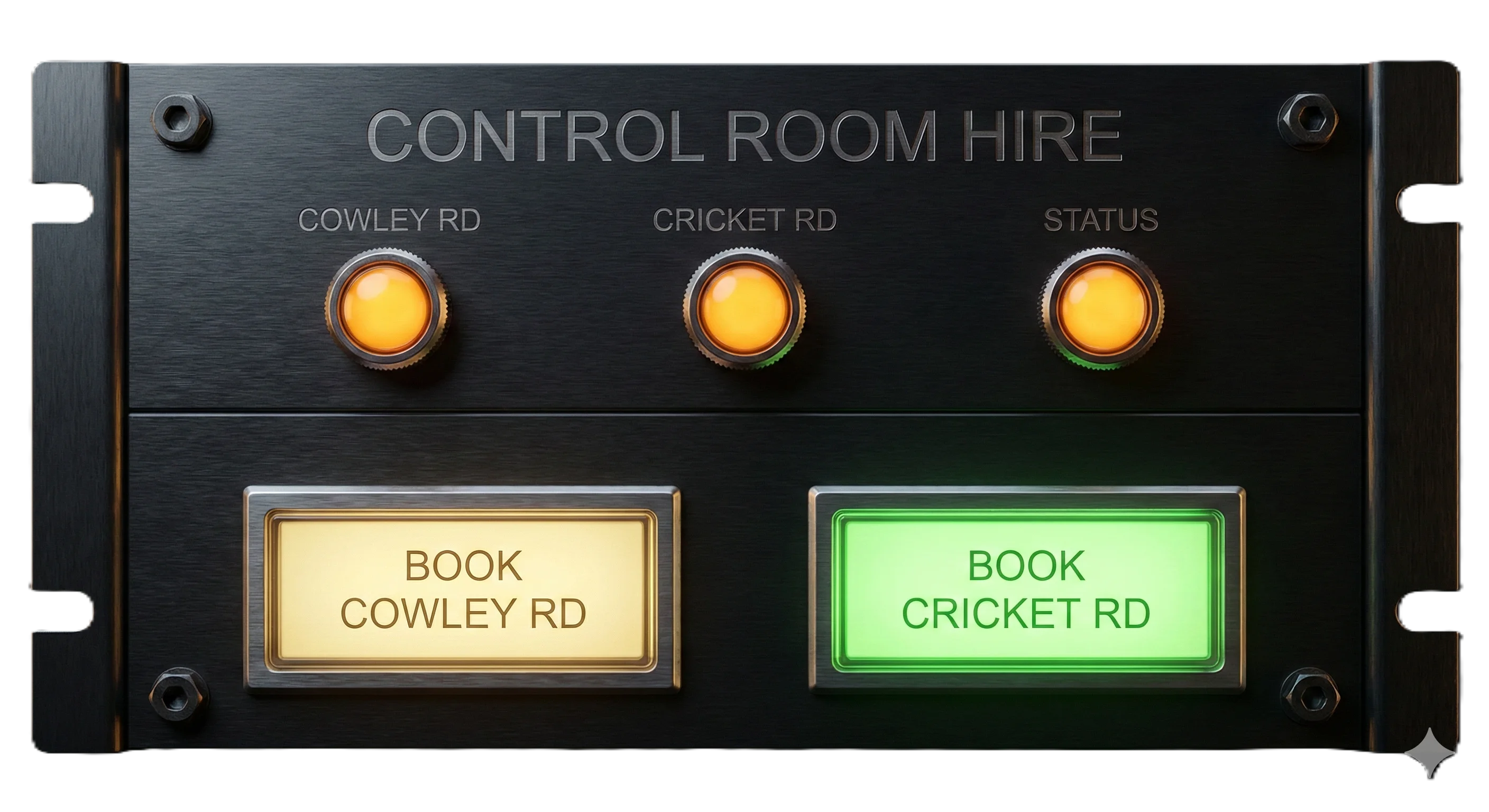 Control Room Booking Buttons - Cowley Road and Cricket Road